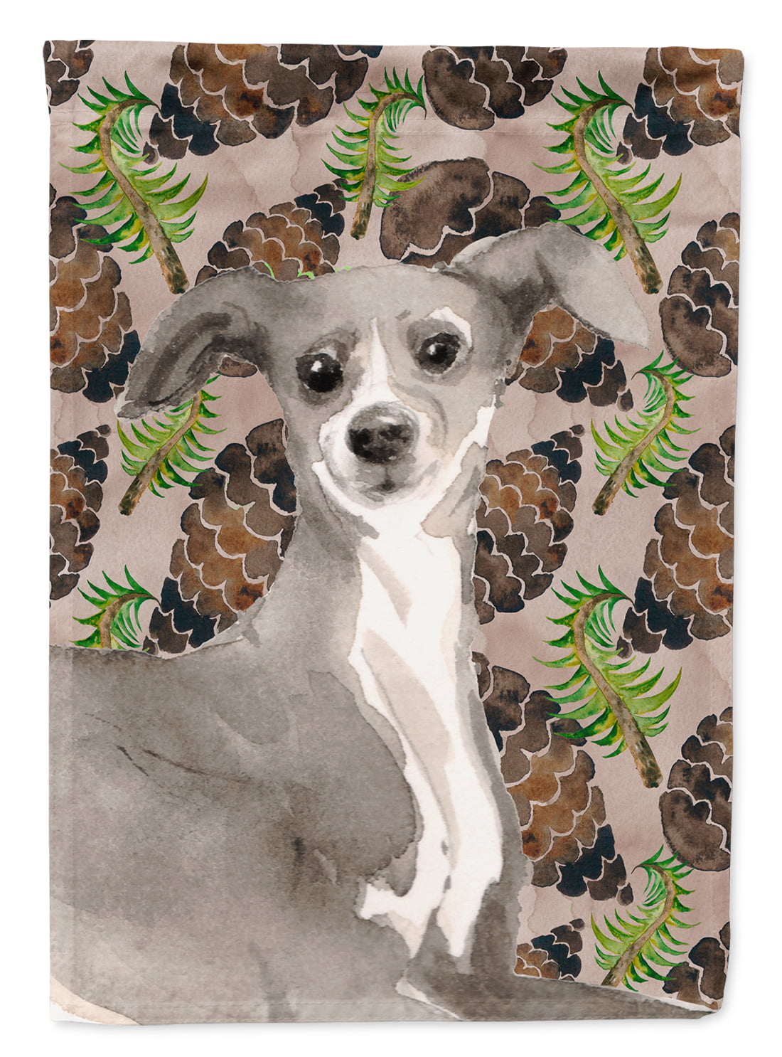 Italian Greyhound Pine Cones Flag Canvas - House Size