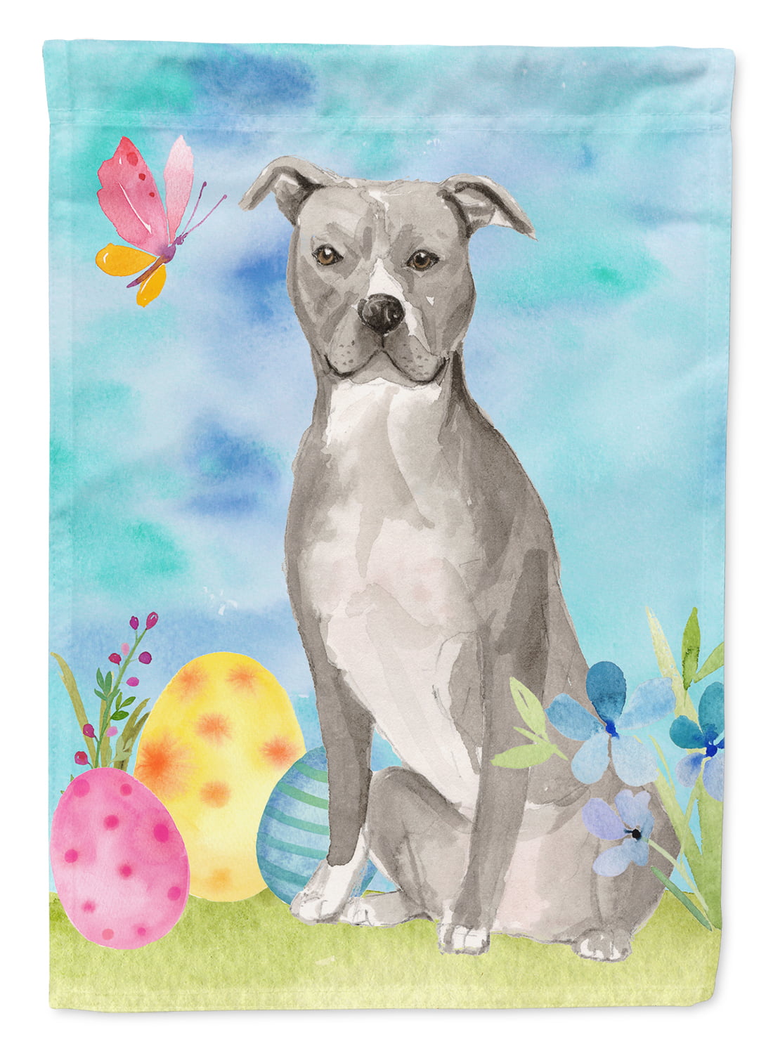 Staffordshire Bull Terrier Easter Flag Canvas - House Size