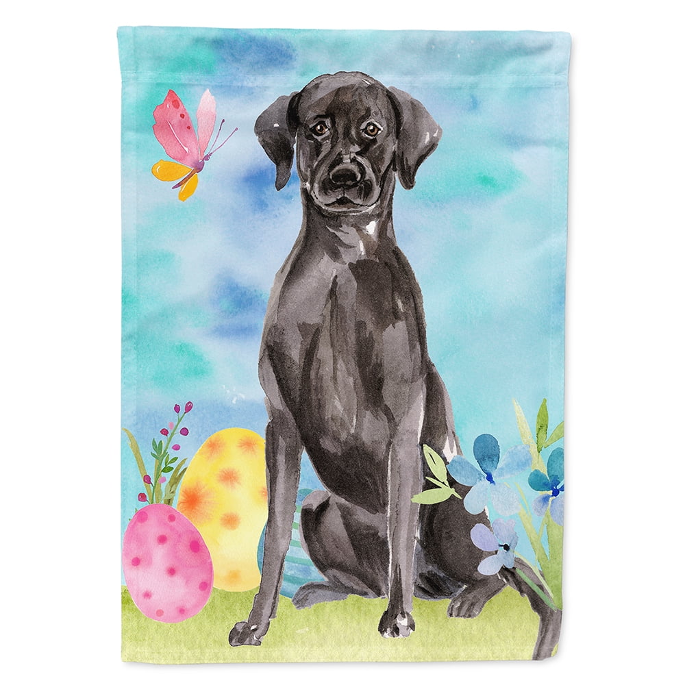 BB9608CHF Black Labrador Easter Flag Canvas - House Size