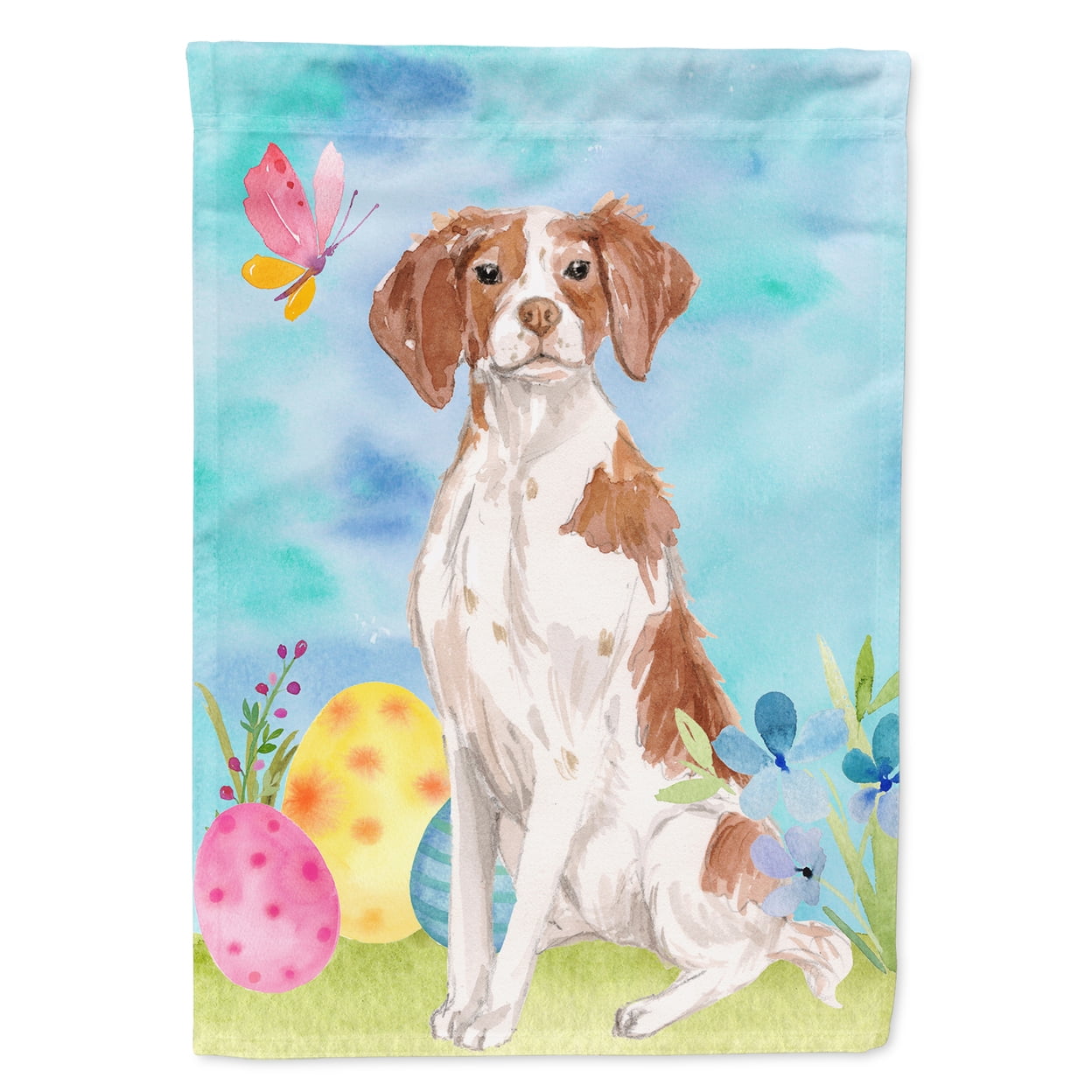 Brittany Spaniel Easter Flag Canvas - House Size