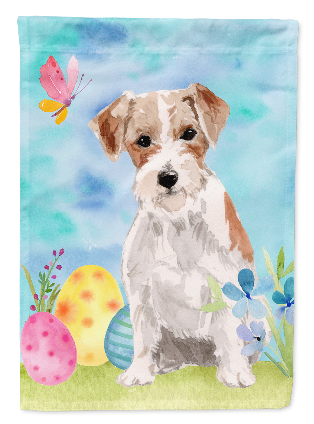 BB9613CHF Wire Hair Jack Russell Easter Flag Canvas - House Size