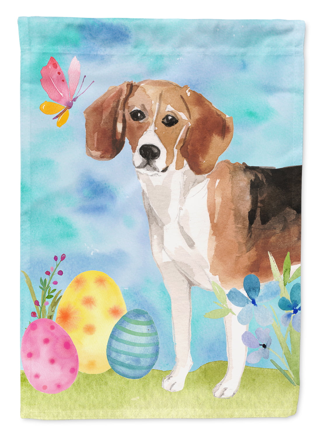BB9614CHF Beagle Easter Flag Canvas - House Size
