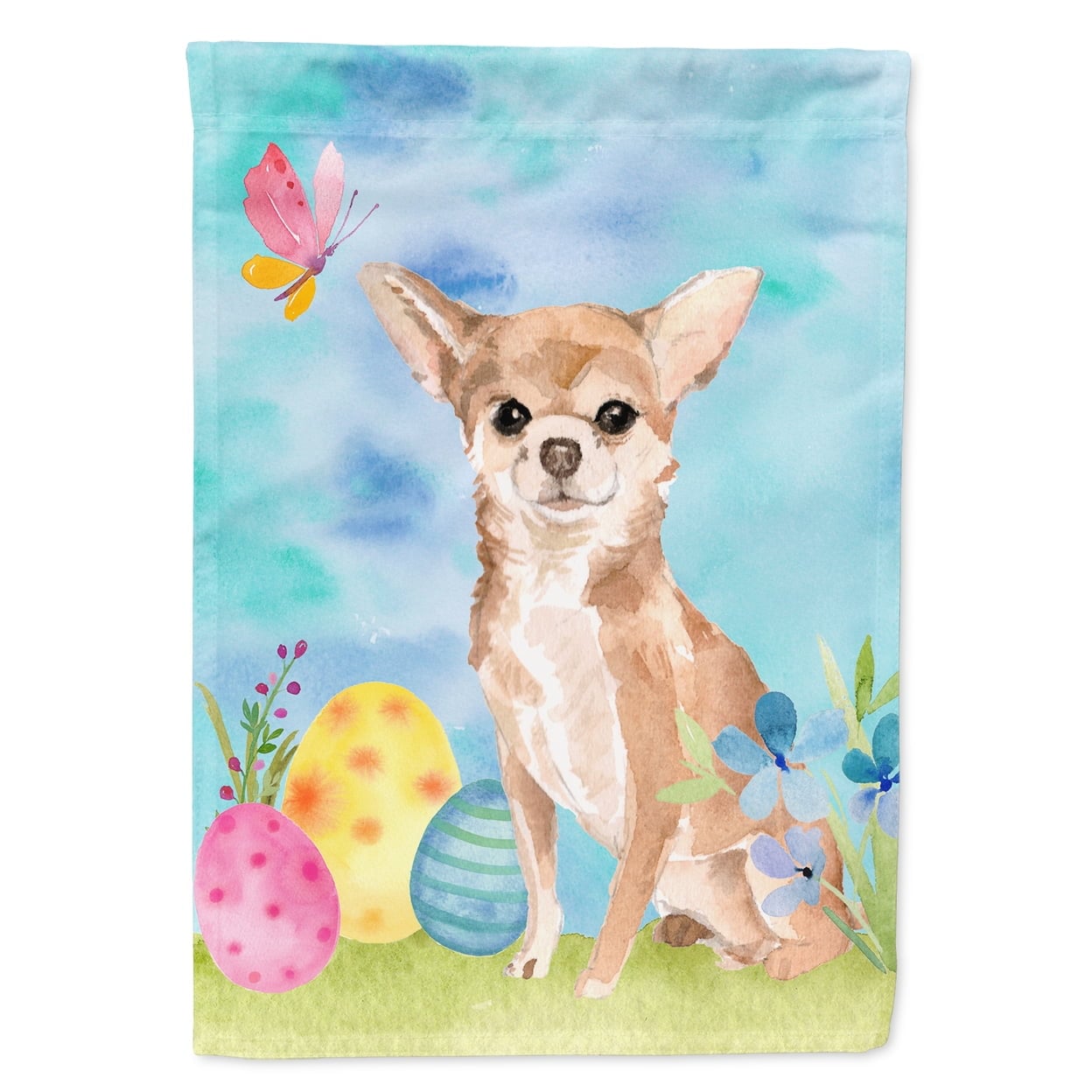 BB9621CHF Chihuahua Easter Flag Canvas - House Size