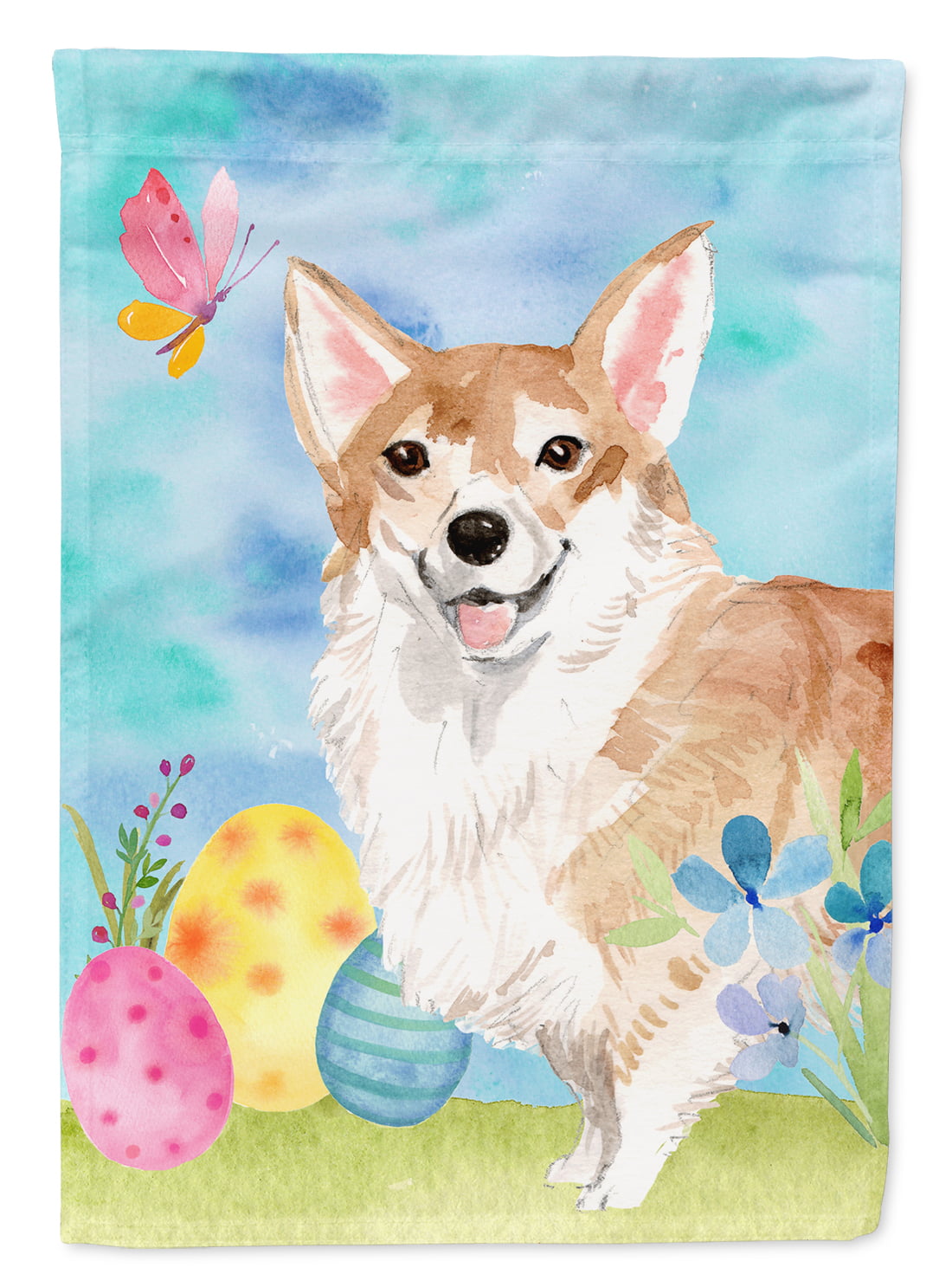 BB9624CHF Corgi Easter Flag Canvas - House Size