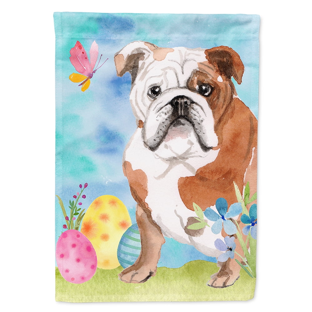 English Bulldog Easter Flag Canvas - House Size