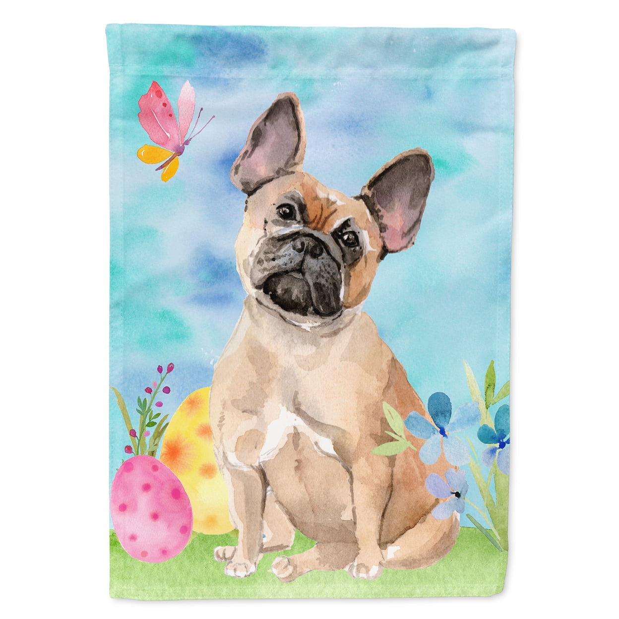 Fawn French Bulldog Easter Flag Canvas - House Size