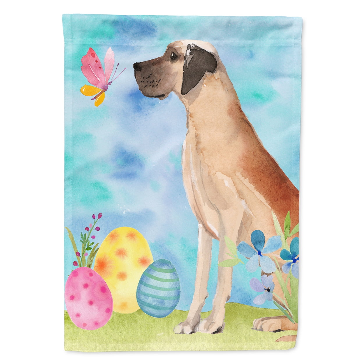 Fawn Natural Great Dane Easter Flag Canvas - House Size