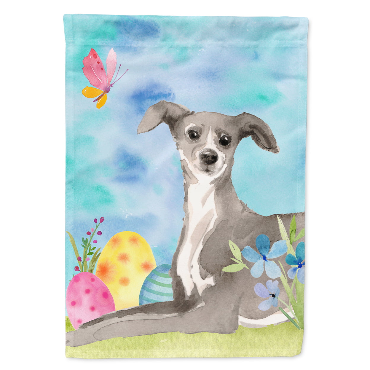 Italian Greyhound Easter Flag Canvas - House Size