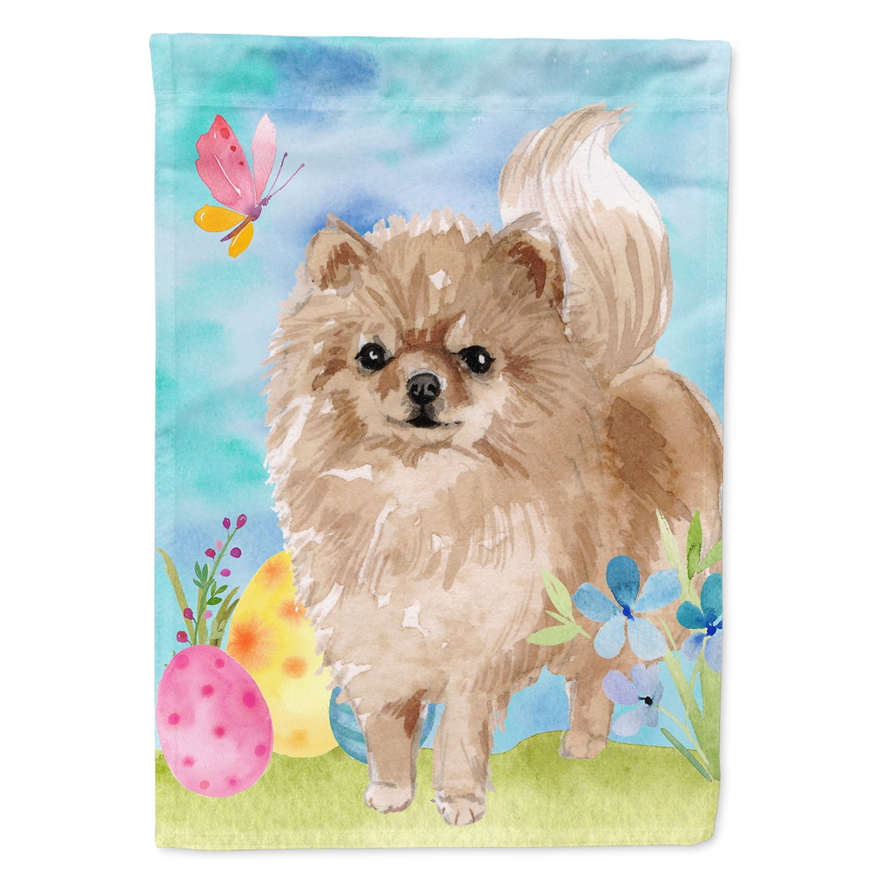 Pomeranian Easter Flag Canvas - House Size