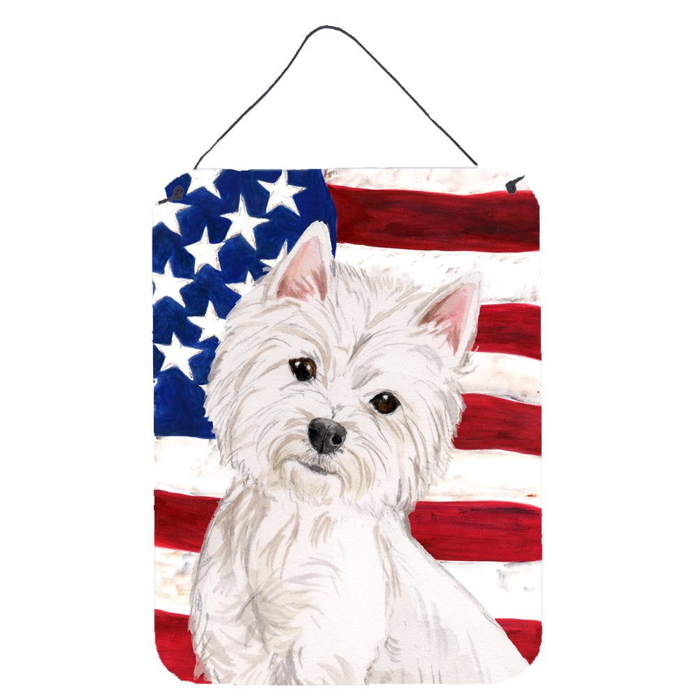 Picture of Carolines Treasures BB9359DS1216 Westie Patriotic Wall or Door Hanging Prints