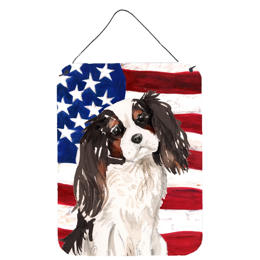 Tricolor Cavalier Spaniel Patriotic Wall or Door Hanging Prints
