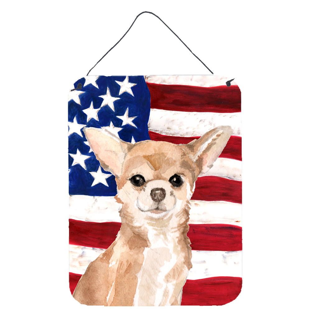 Picture of Carolines Treasures BB9376DS1216 Chihuahua Patriotic Wall or Door Hanging Prints