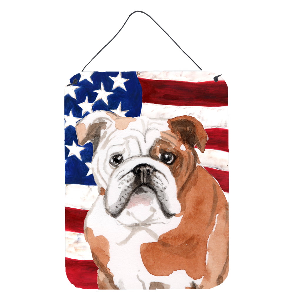 Picture of Carolines Treasures BB9381DS1216 English Bulldog Patriotic Wall or Door Hanging Prints