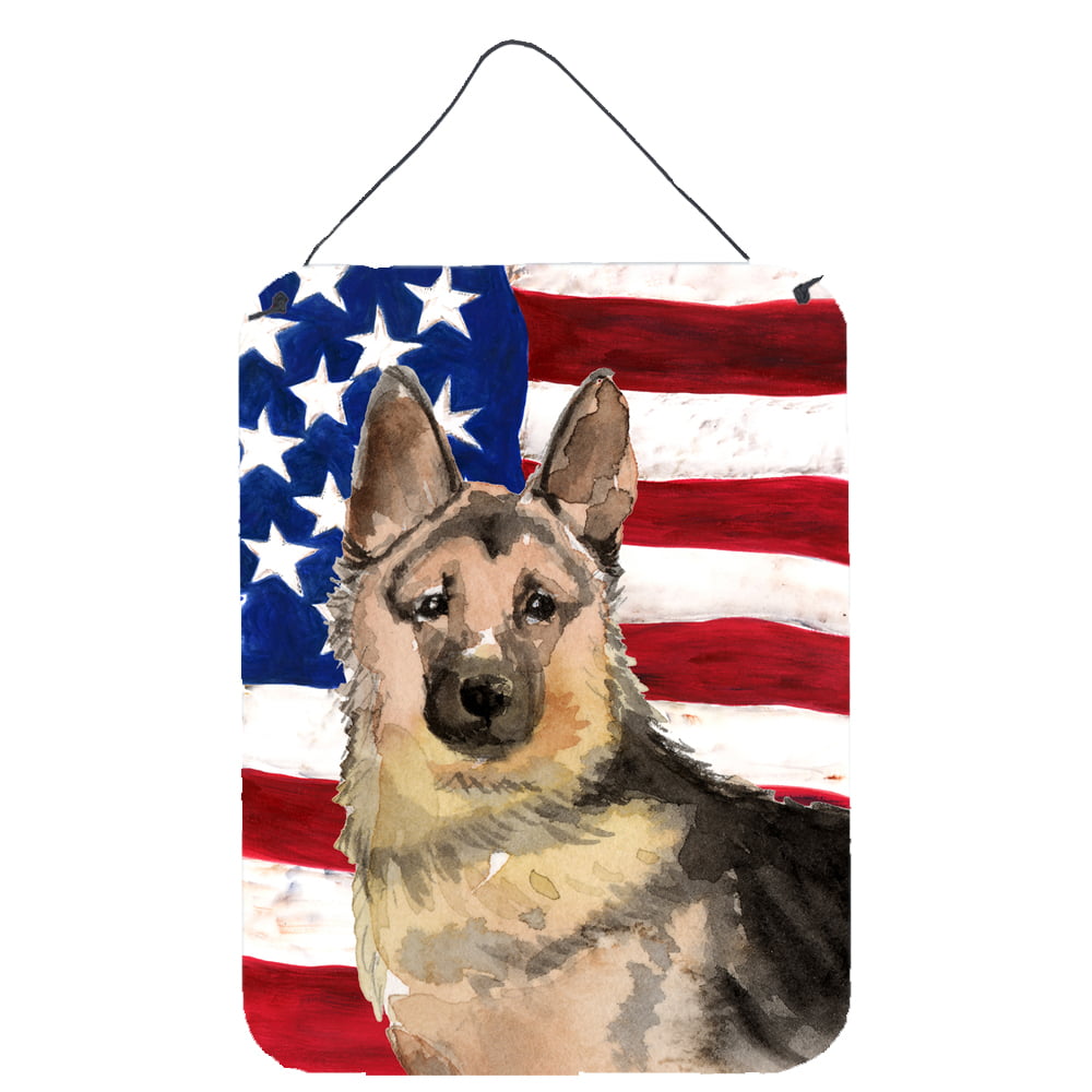 Picture of Carolines Treasures BB9383DS1216 German Shepherd Patriotic Wall or Door Hanging Prints