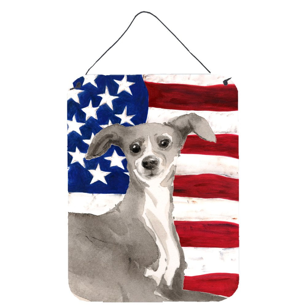 Picture of Carolines Treasures BB9387DS1216 Italian Greyhound Patriotic Wall or Door Hanging Prints