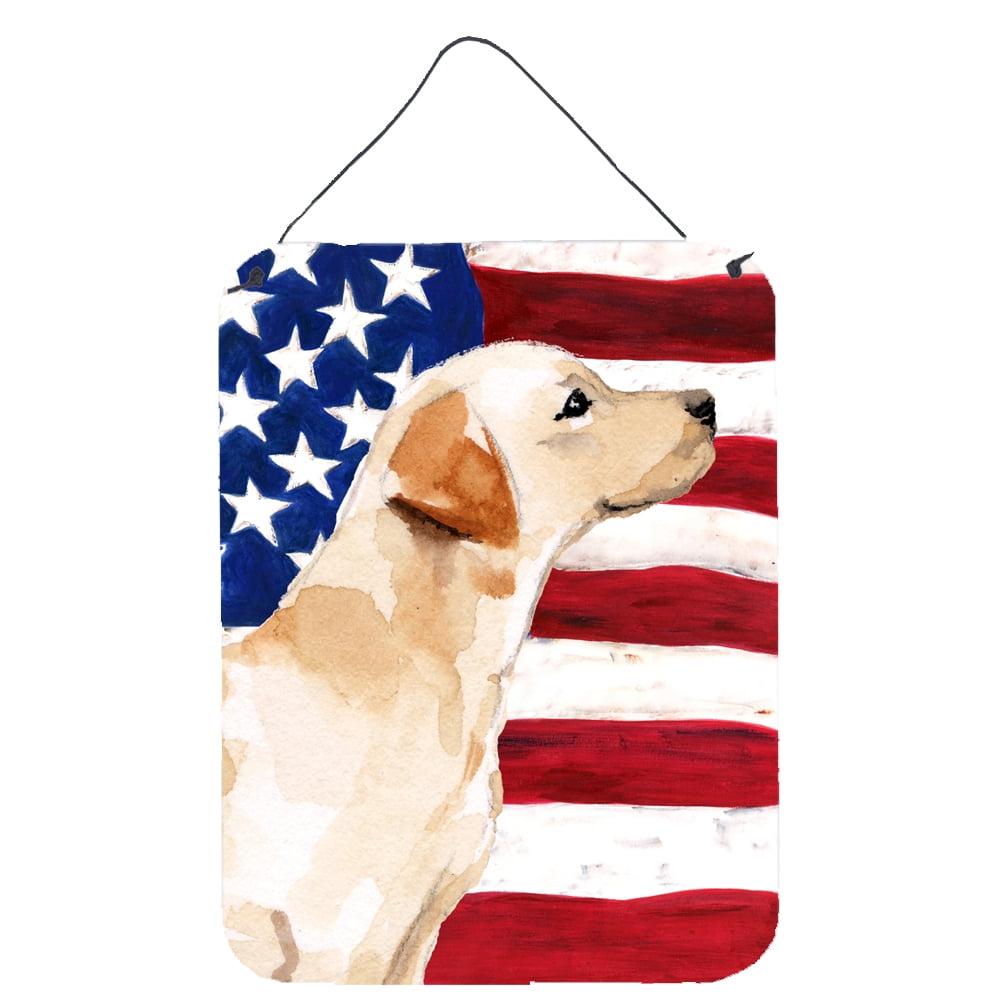 Yellow Labrador No 2 Patriotic Wall or Door Hanging Prints