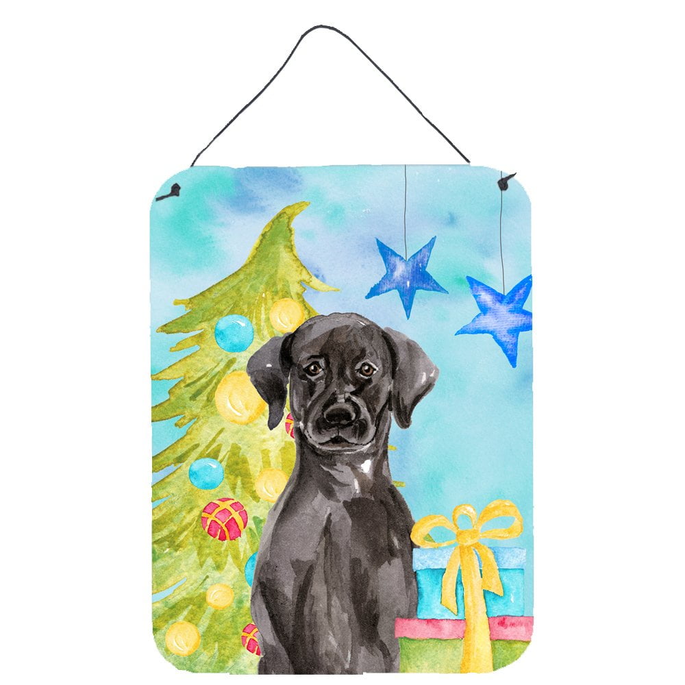 Black Labrador Christmas Wall or Door Hanging Prints