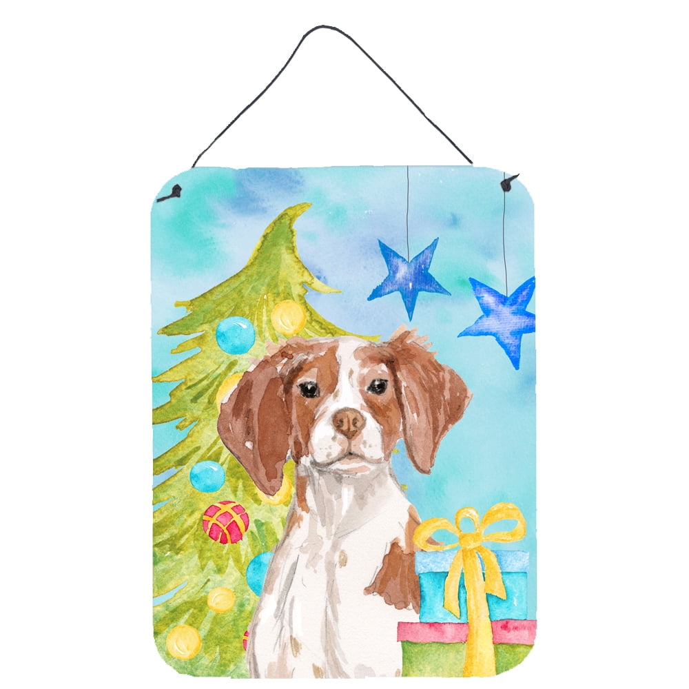 Picture of Carolines Treasures BB9399DS1216 Brittany Spaniel Christmas Wall or Door Hanging Prints
