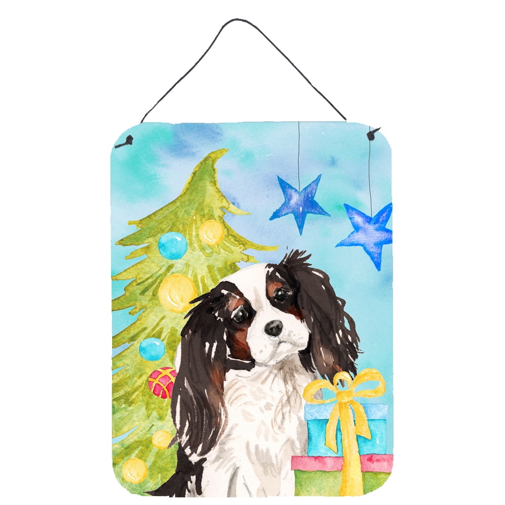 Picture of Carolines Treasures BB9402DS1216 Tricolor Cavalier Spaniel Christmas Wall or Door Hanging Prints