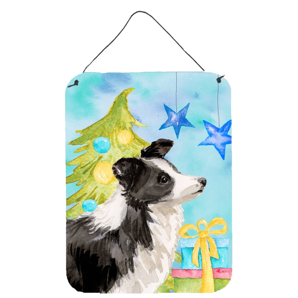 Border Collie Christmas Wall or Door Hanging Prints