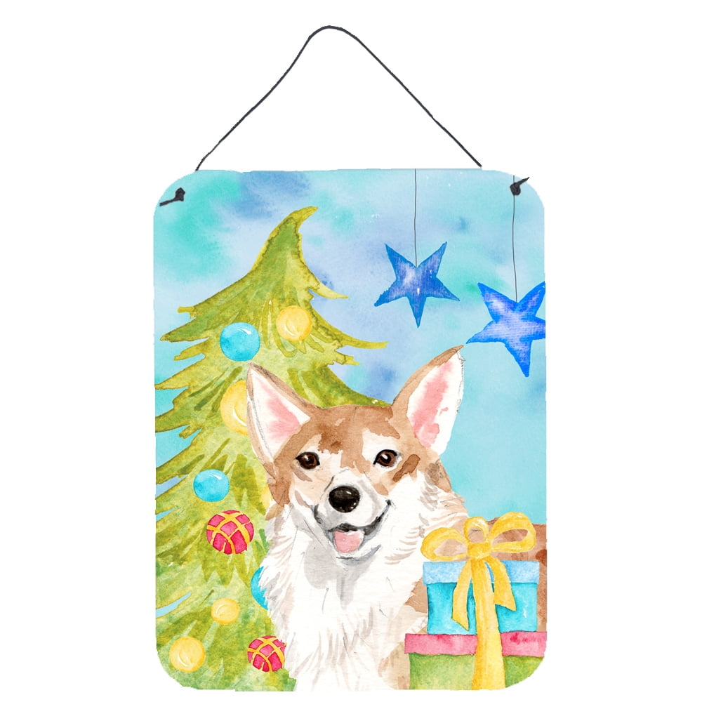 Picture of Carolines Treasures BB9414DS1216 Corgi Christmas Wall or Door Hanging Prints