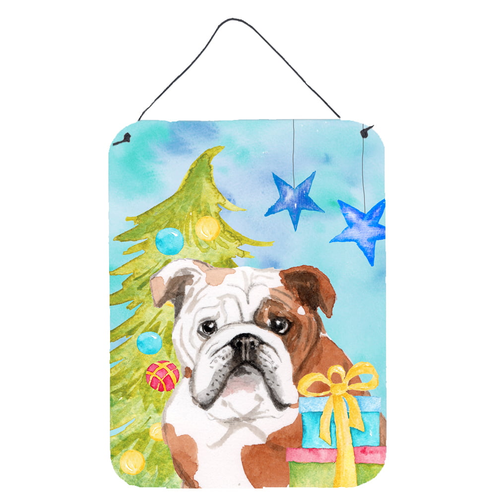 Picture of Carolines Treasures BB9416DS1216 English Bulldog Christmas Wall or Door Hanging Prints
