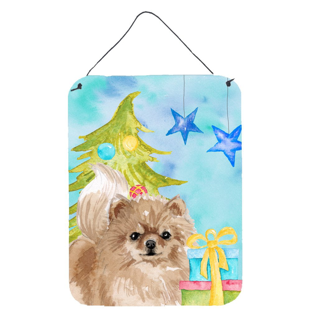 Picture of Carolines Treasures BB9425DS1216 Pomeranian Christmas Wall or Door Hanging Prints