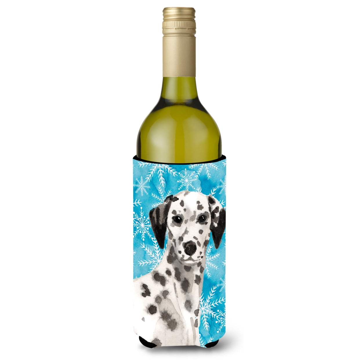 Picture of Carolines Treasures BB9450LITERK Dalmatian Winter Wine Bottle Beverge Insulator Hugger