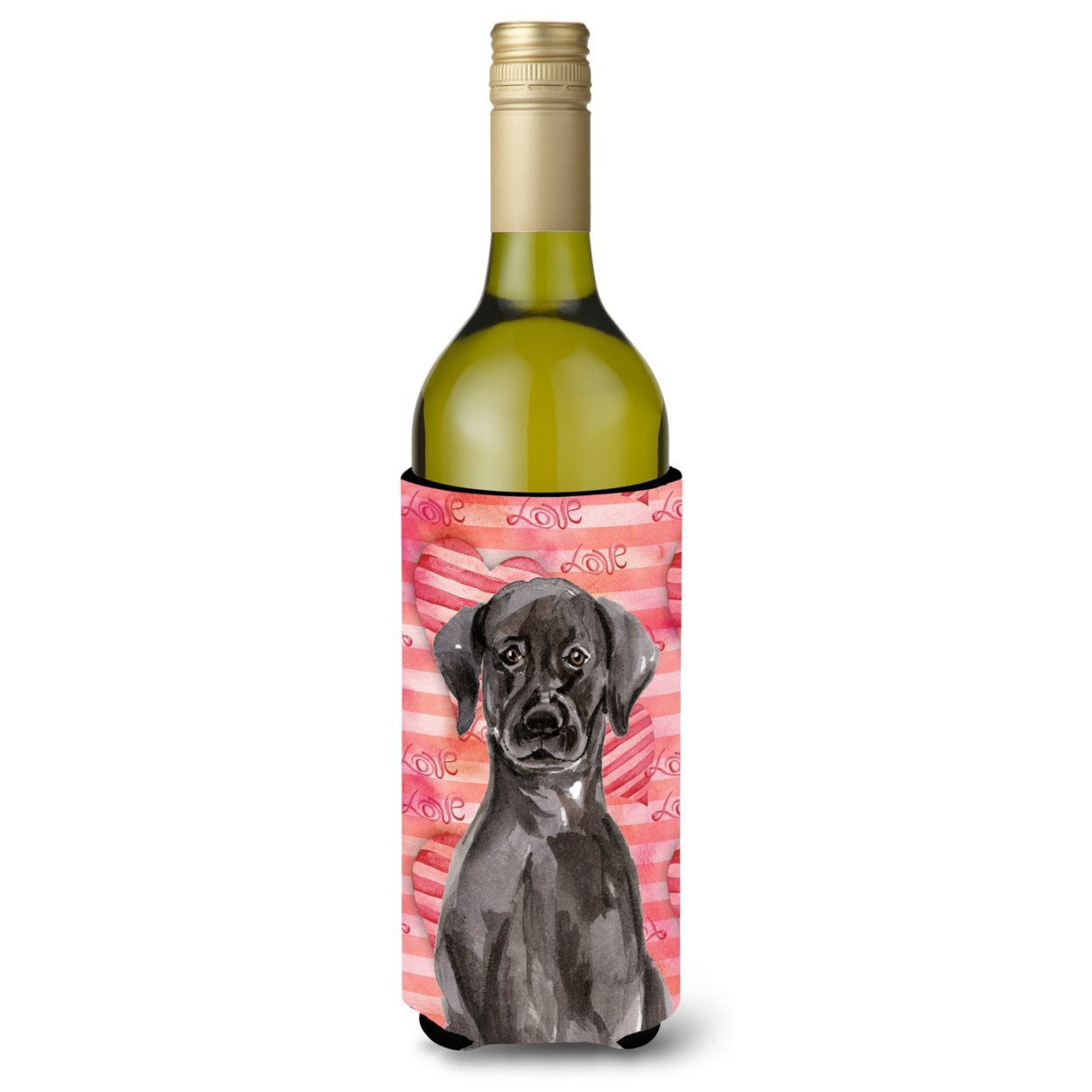 Black Labrador Love Wine Bottle Beverge Insulator Hugger