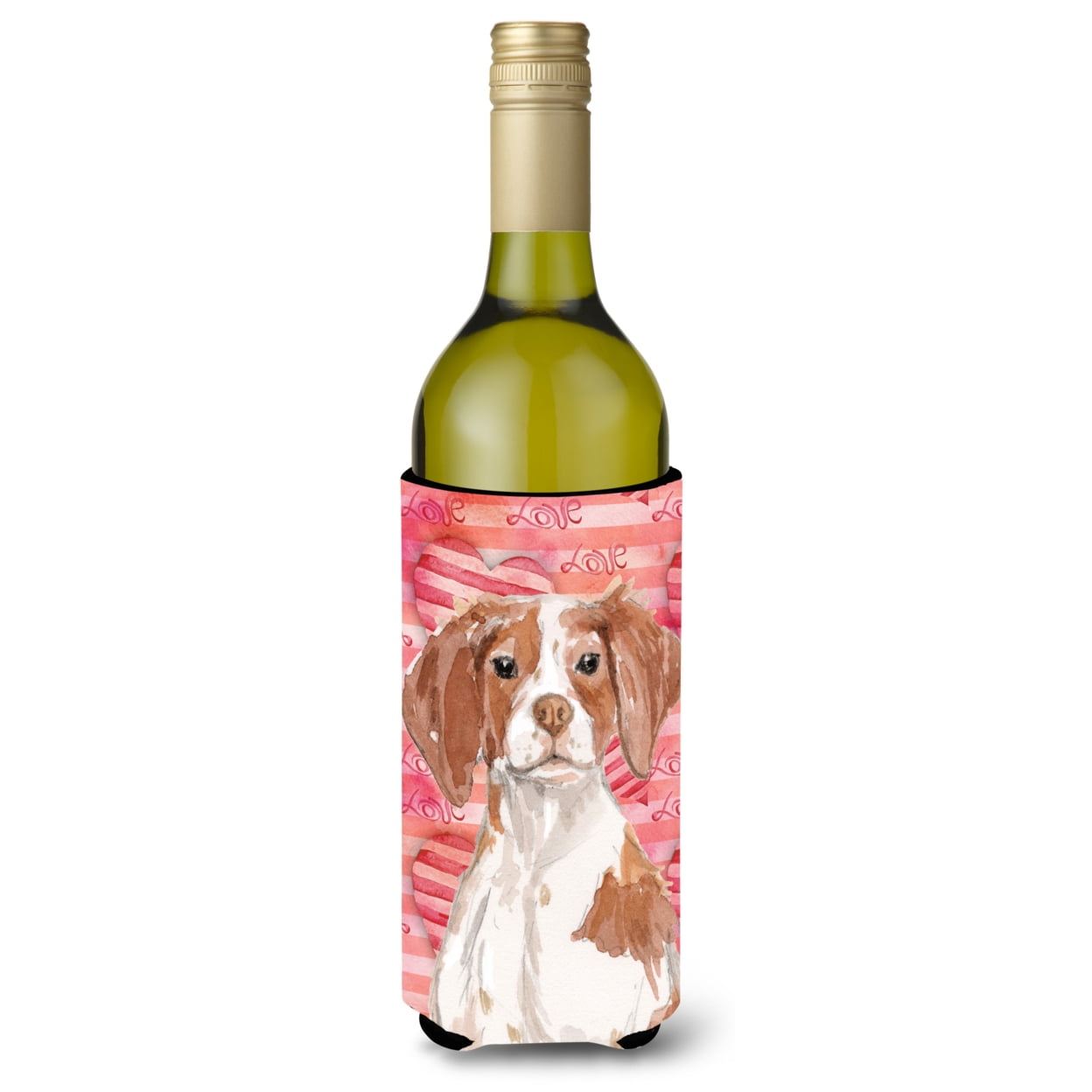 Brittany Spaniel Love Wine Bottle Beverge Insulator Hugger