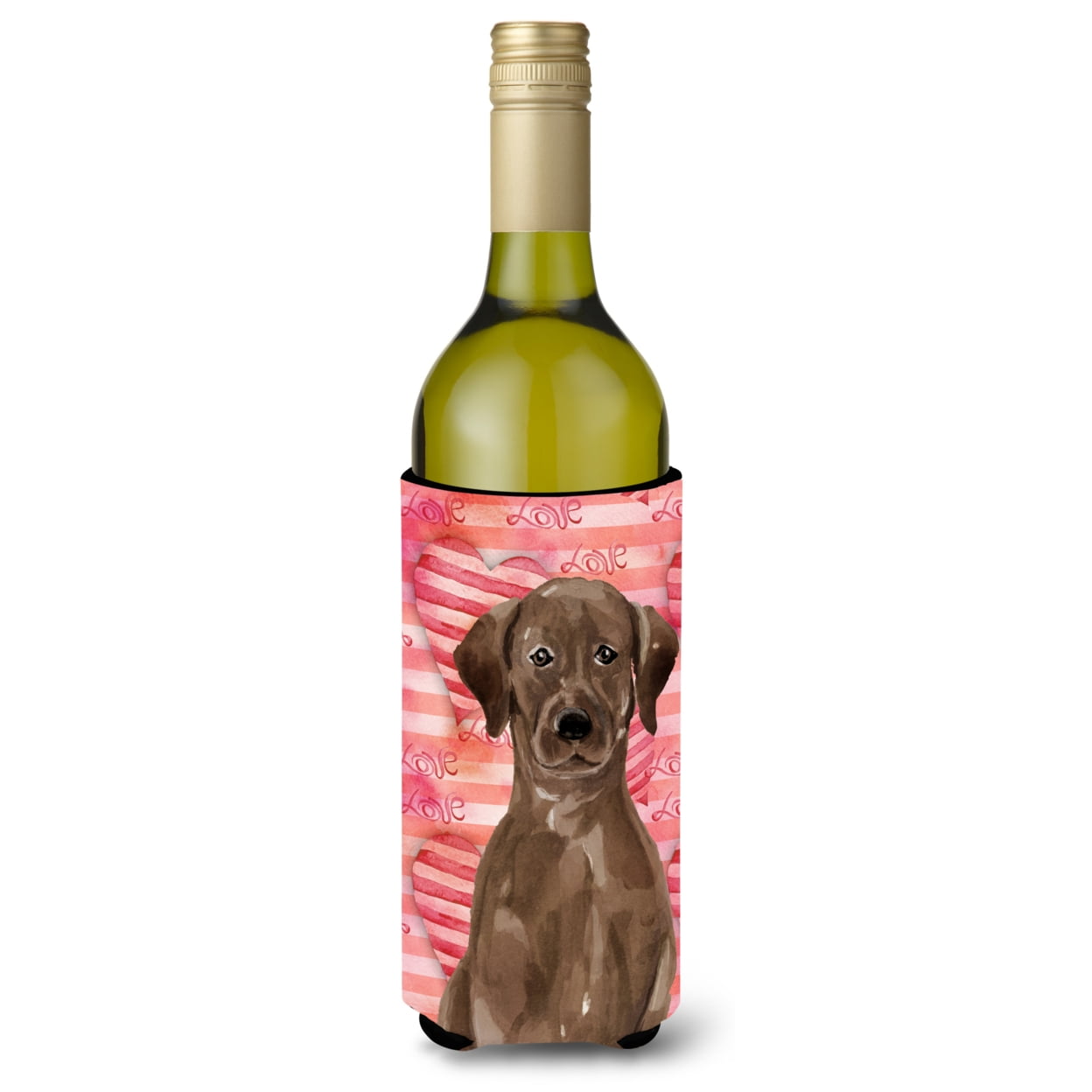 Chocolate Labrador Love Wine Bottle Beverge Insulator Hugger