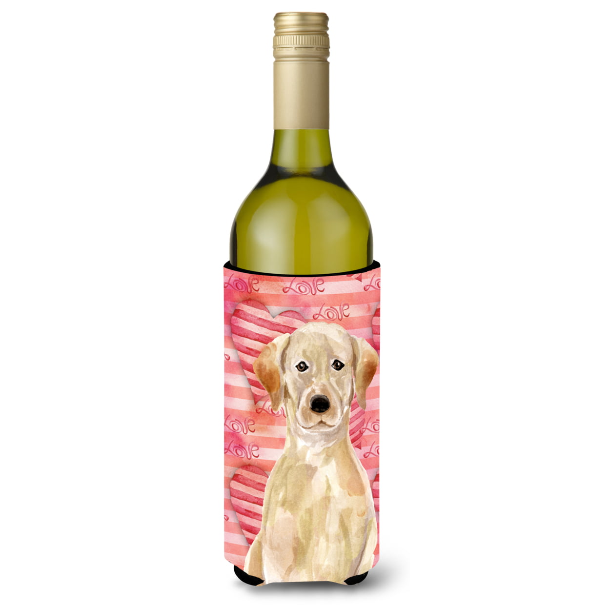 Yellow Labrador Love Wine Bottle Beverge Insulator Hugger