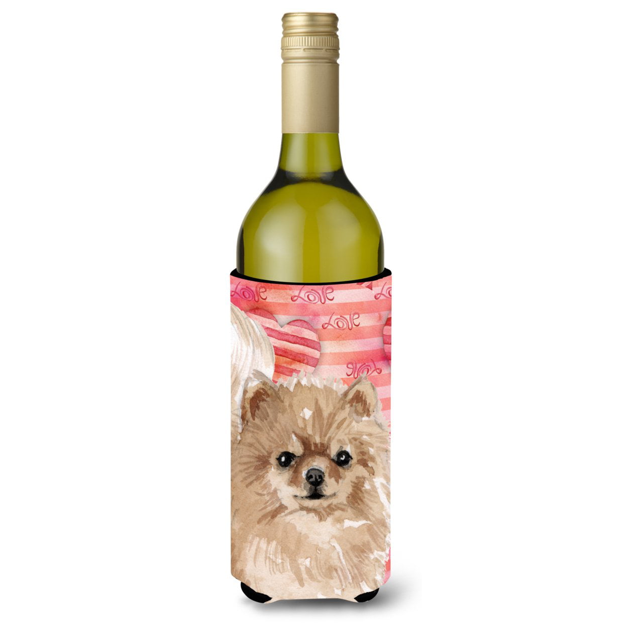 Pomeranian Love Wine Bottle Beverge Insulator Hugger