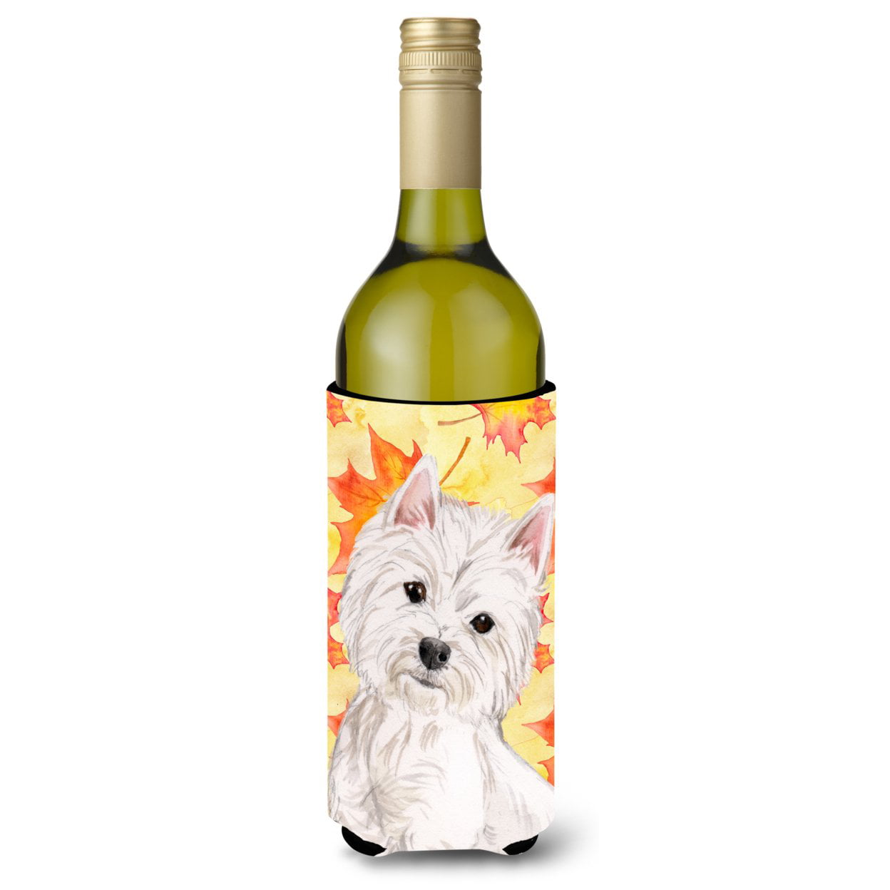 Westie Fall Wine Bottle Beverge Insulator Hugger