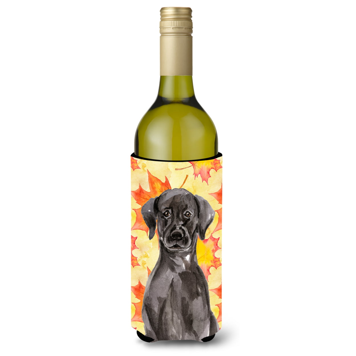 Black Labrador Fall Wine Bottle Beverge Insulator Hugger