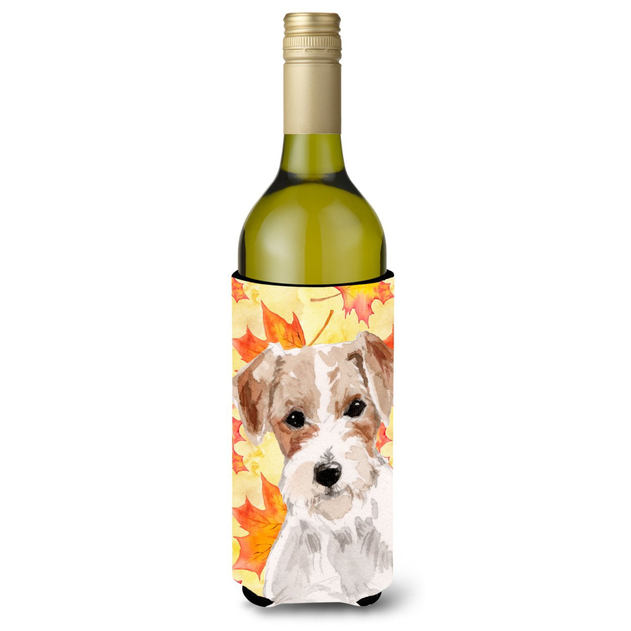 Wire Hair Jack Russell Fall Wine Bottle Beverge Insulator Hugger