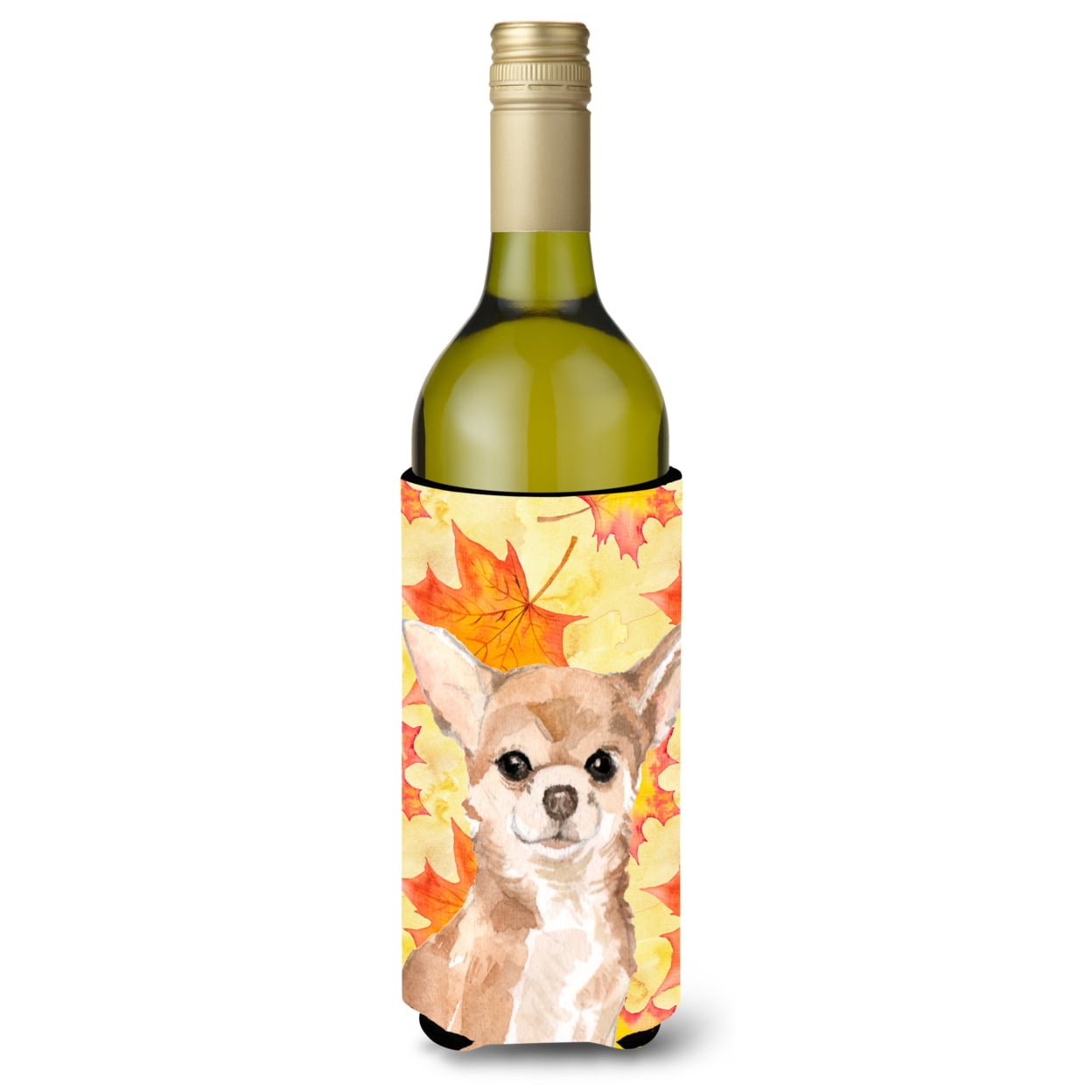 Chihuahua Fall Wine Bottle Beverge Insulator Hugger
