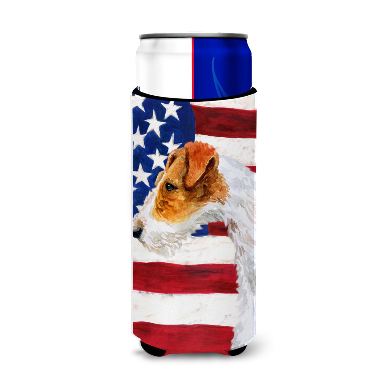 Fox Terrier Patriotic Michelob Ultra Hugger for Slim Cans