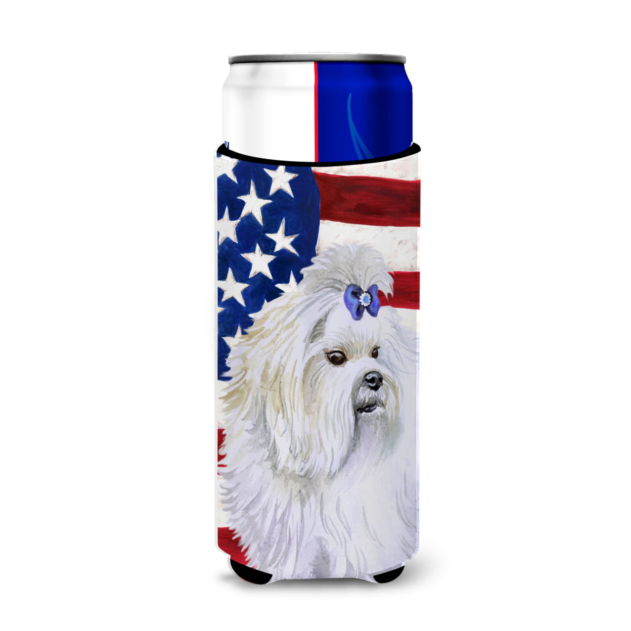 Maltese Patriotic Michelob Ultra Hugger for Slim Cans