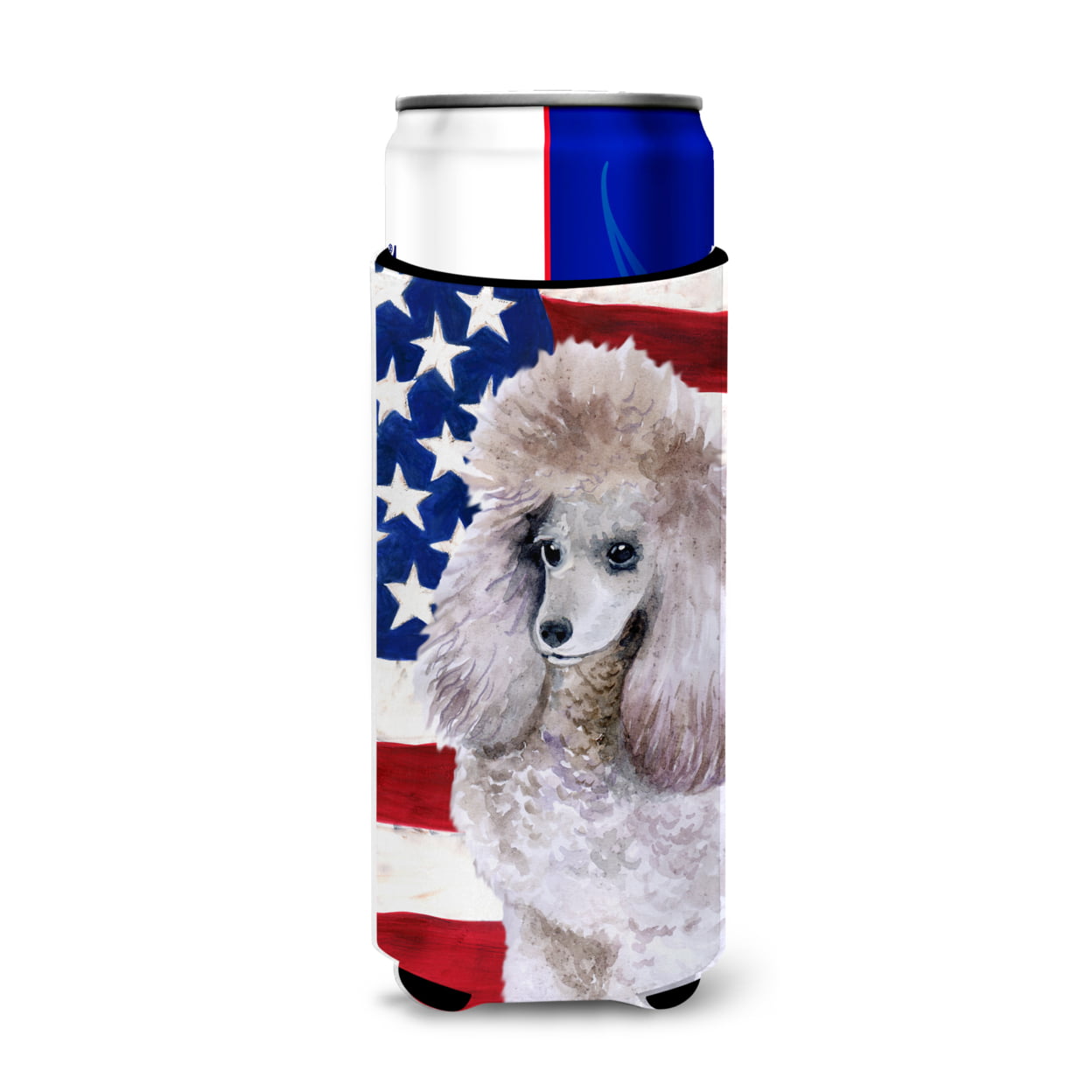Poodle Patriotic Michelob Ultra Hugger for Slim Cans