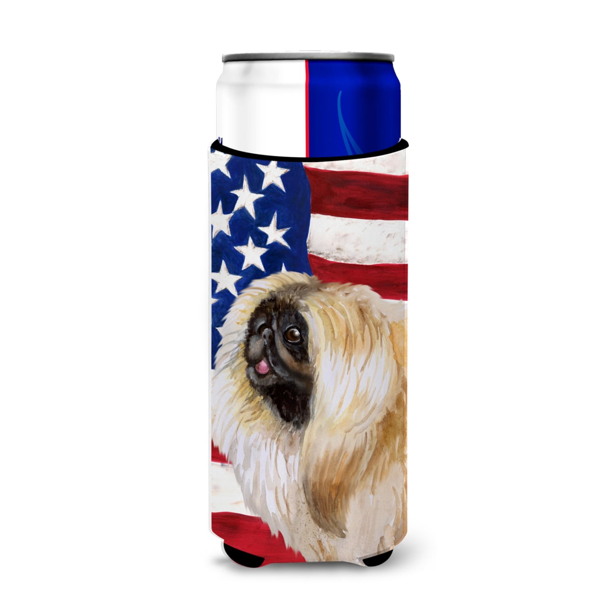 Pekingese Patriotic Michelob Ultra Hugger for Slim Cans