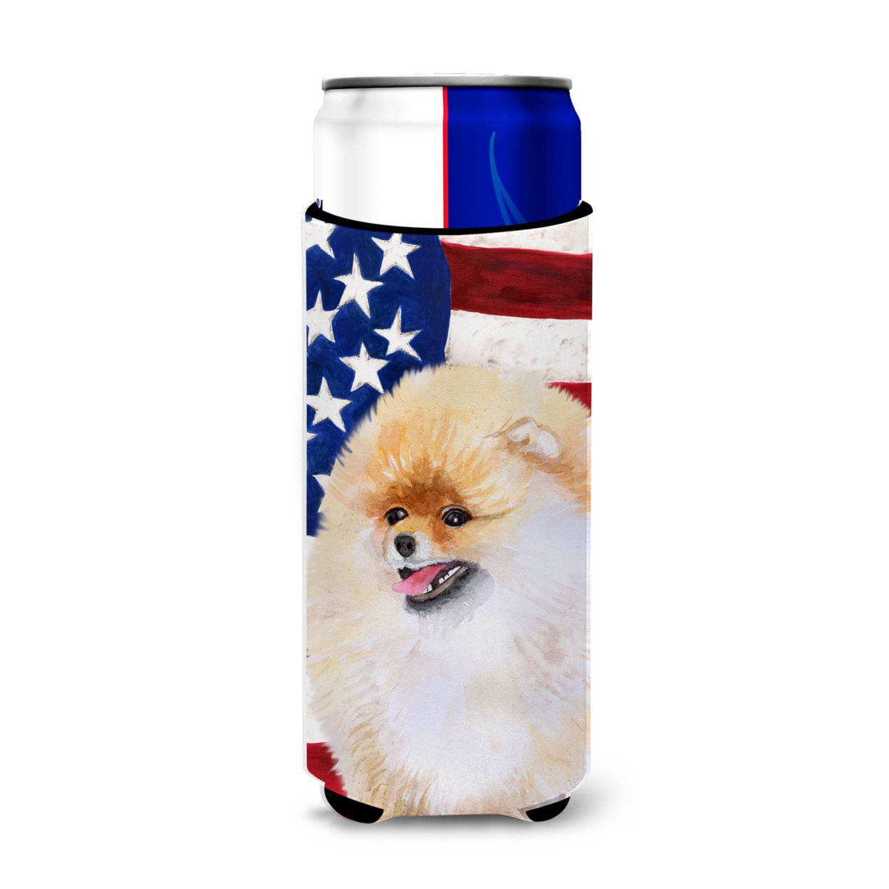 Pomeranian Patriotic Michelob Ultra Hugger for Slim Cans