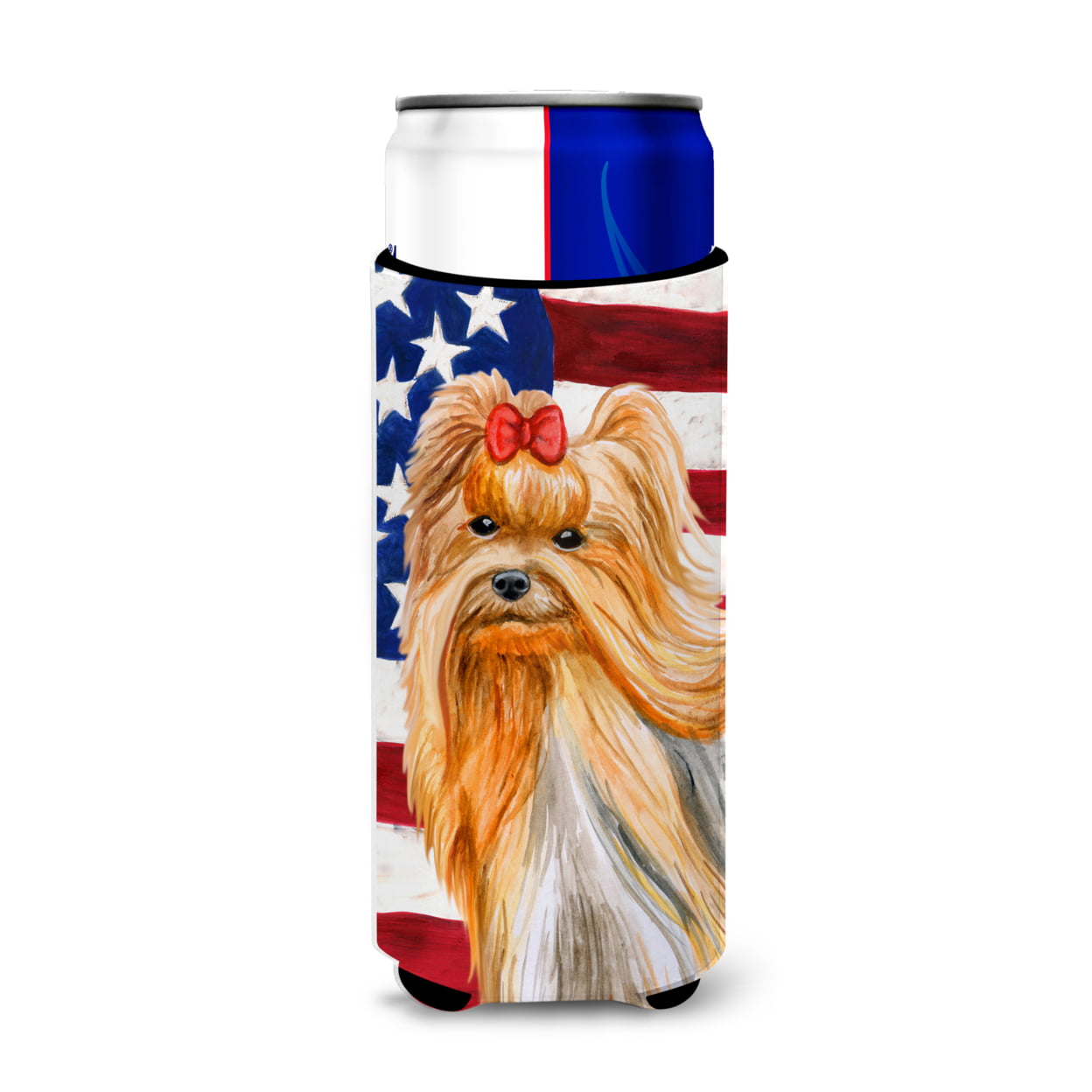 Yorkshire Terrier Patriotic Michelob Ultra Hugger for Slim Cans