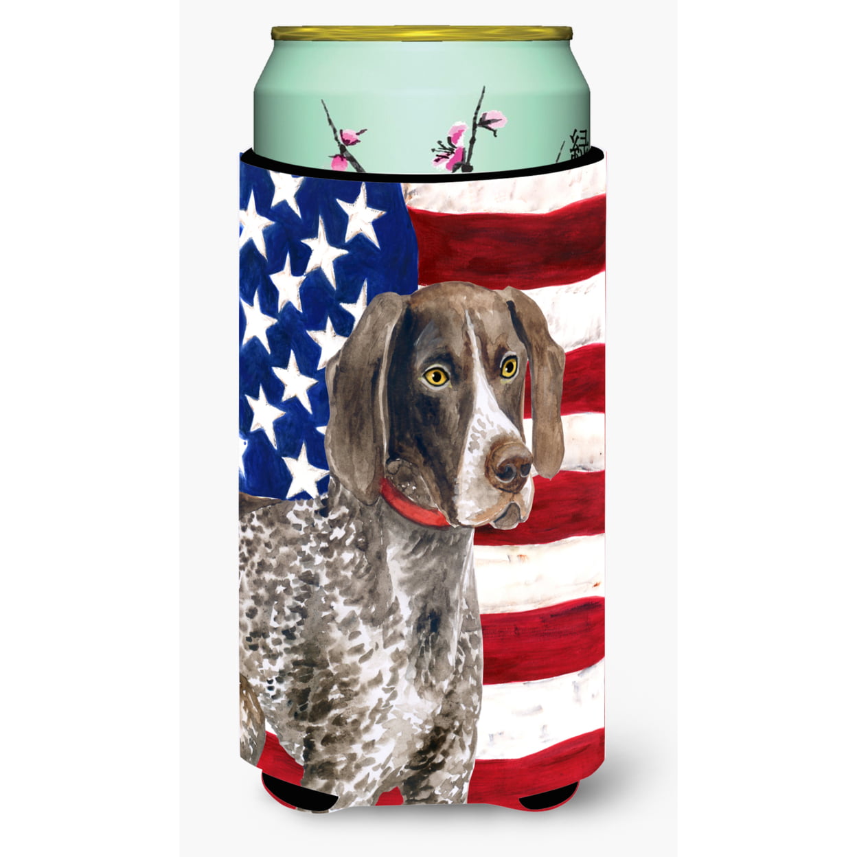German Shorthaired Pointer Patriotic Tall Boy Beverage Insulator Hugger