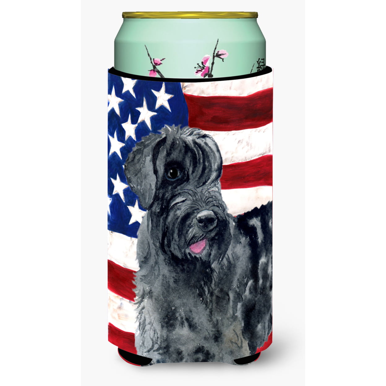 Giant Schnauzer Patriotic Tall Boy Beverage Insulator Hugger
