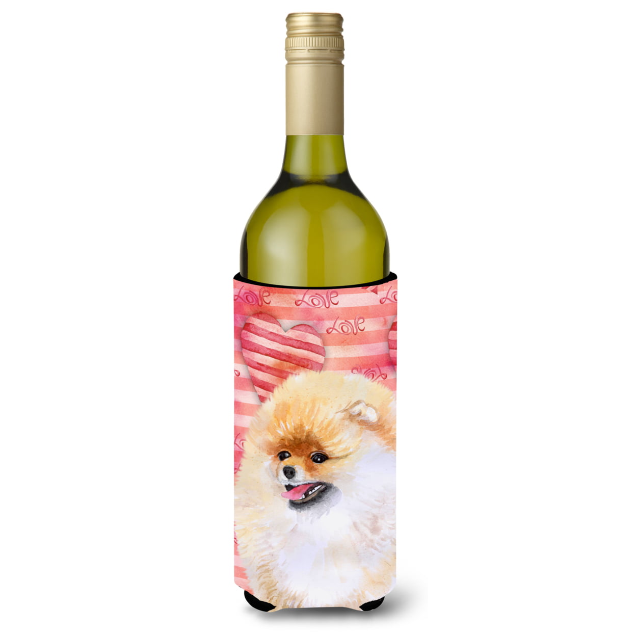 Pomeranian Love Wine Bottle Beverge Insulator Hugger