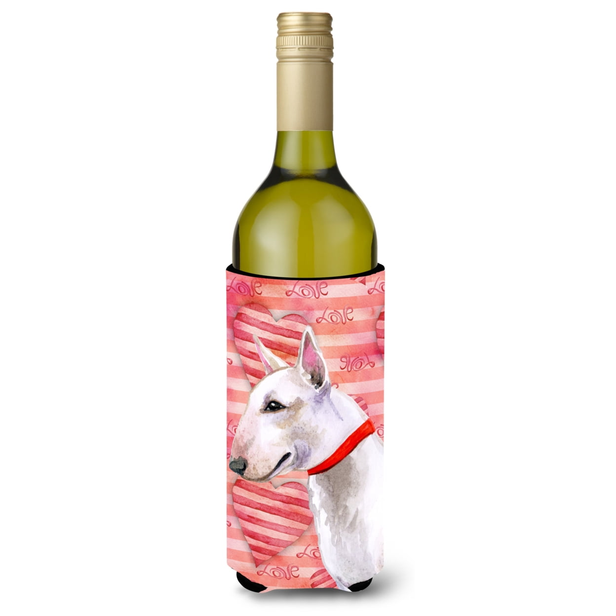 Bull Terrier Love Wine Bottle Beverge Insulator Hugger
