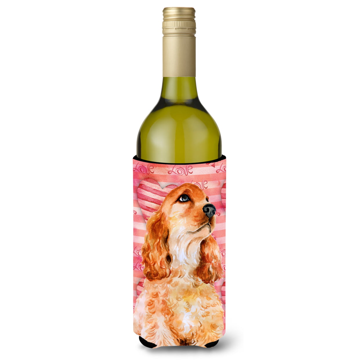 Cocker Spaniel Love Wine Bottle Beverge Insulator Hugger