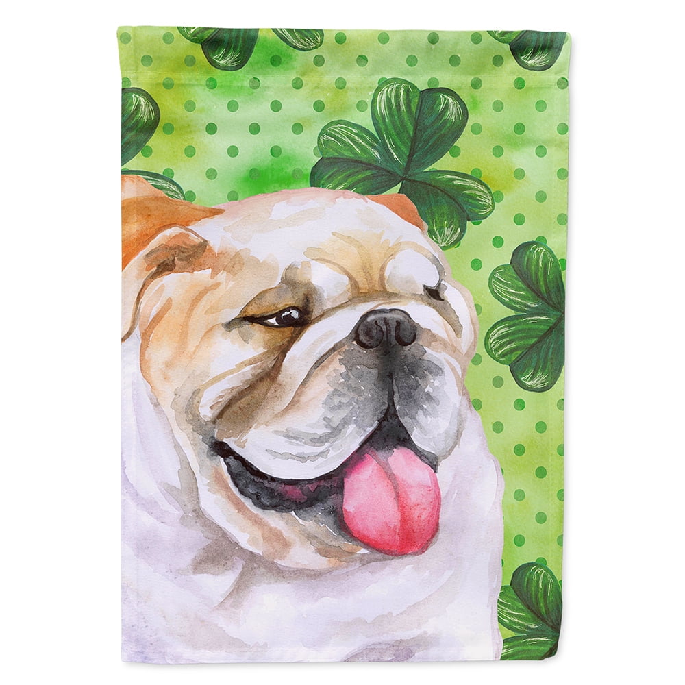English Bulldog Saint Patricks Flag Canvas - House Size