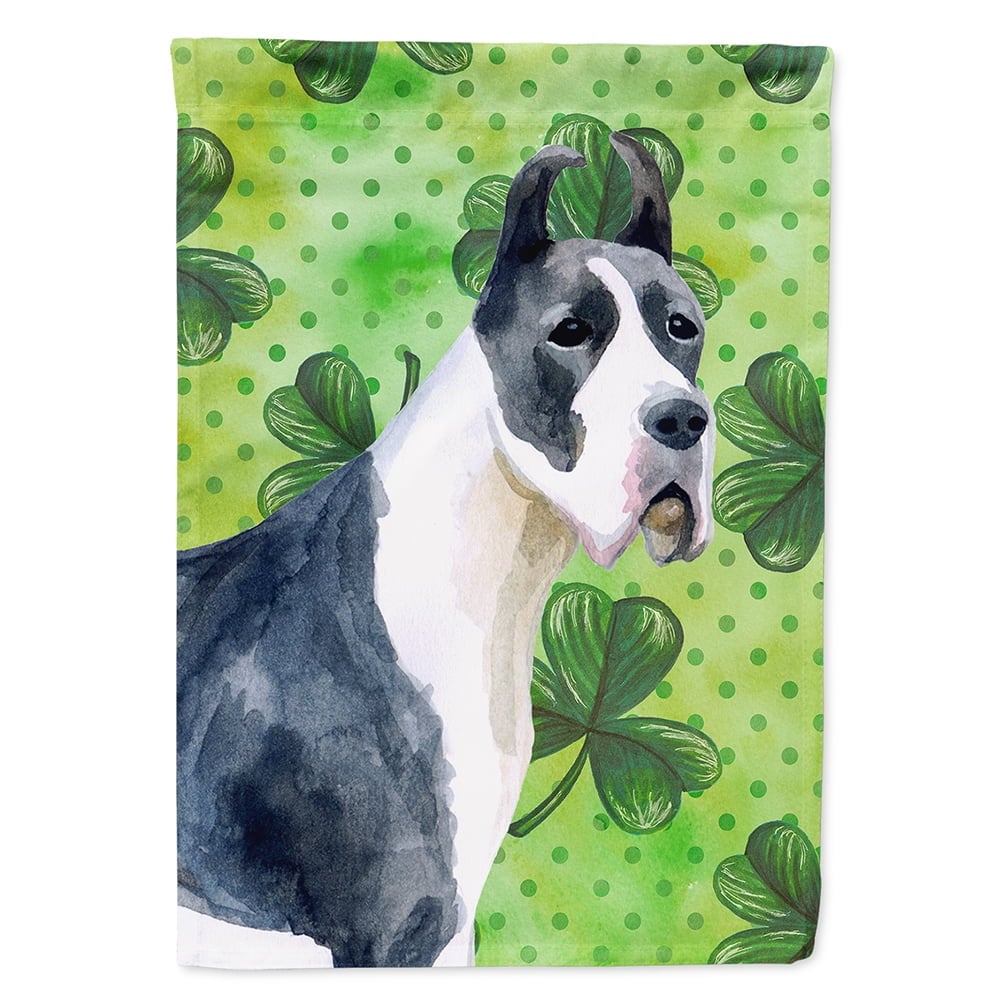 BB9817CHF Harlequin Great Dane Saint Patricks Flag Canvas - House Size
